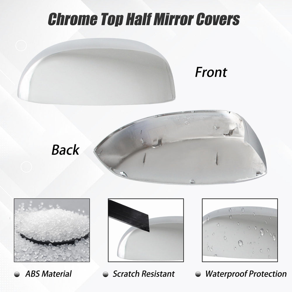 AUCERAMIC chrome upper mirror caps for Sierra and Yukon create a cohesive look.