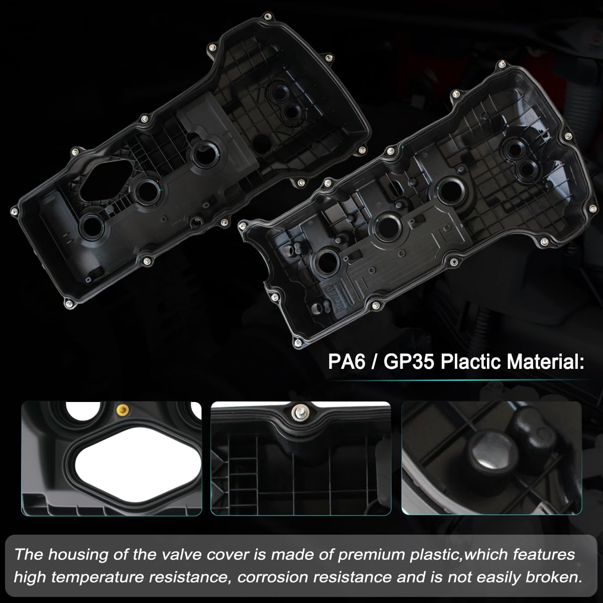 AUCERAMIC V6 engine valve cover replacement set with gasket and bolts.
