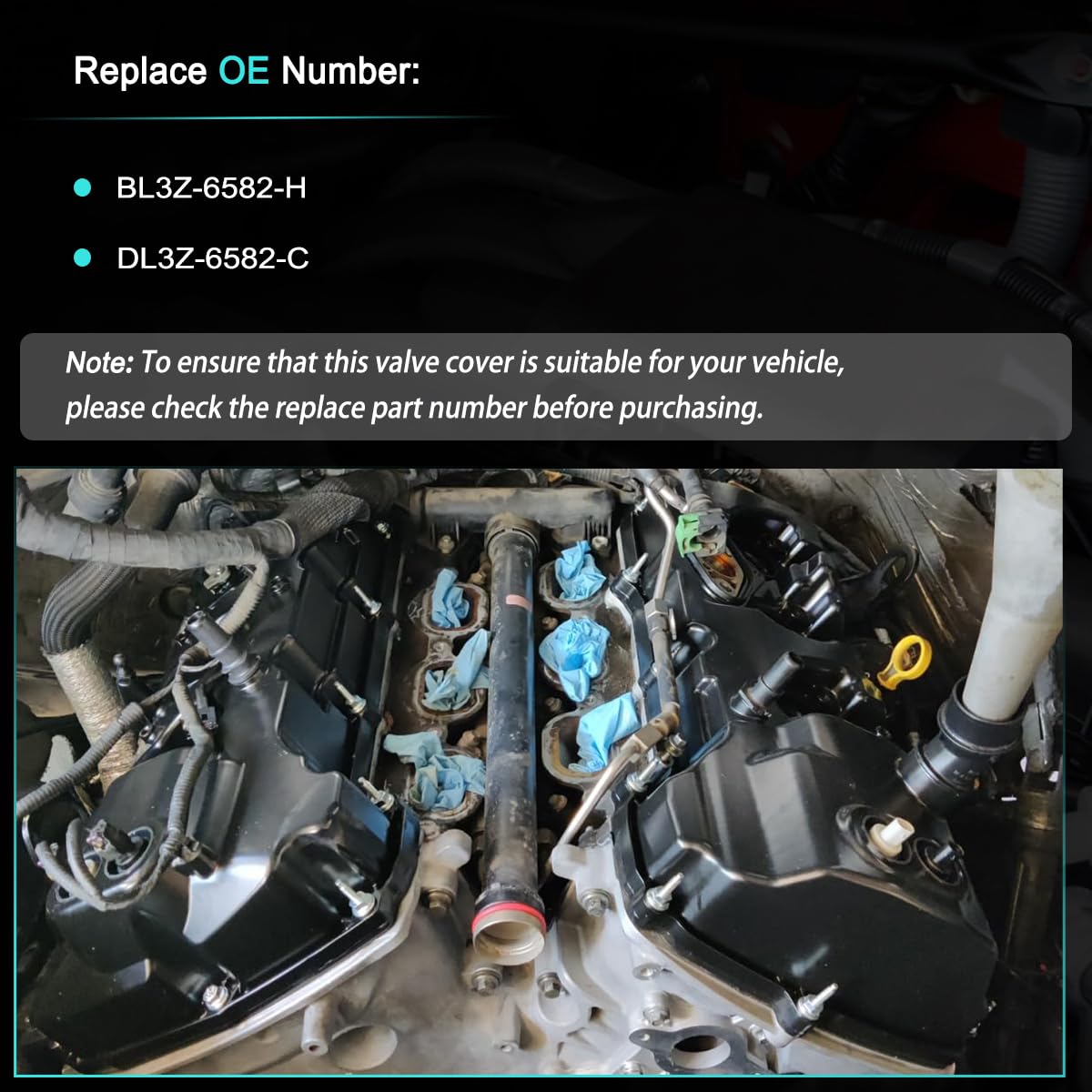 AUCERAMIC valve cover for Transit 2015-2023 left with robust gasket.