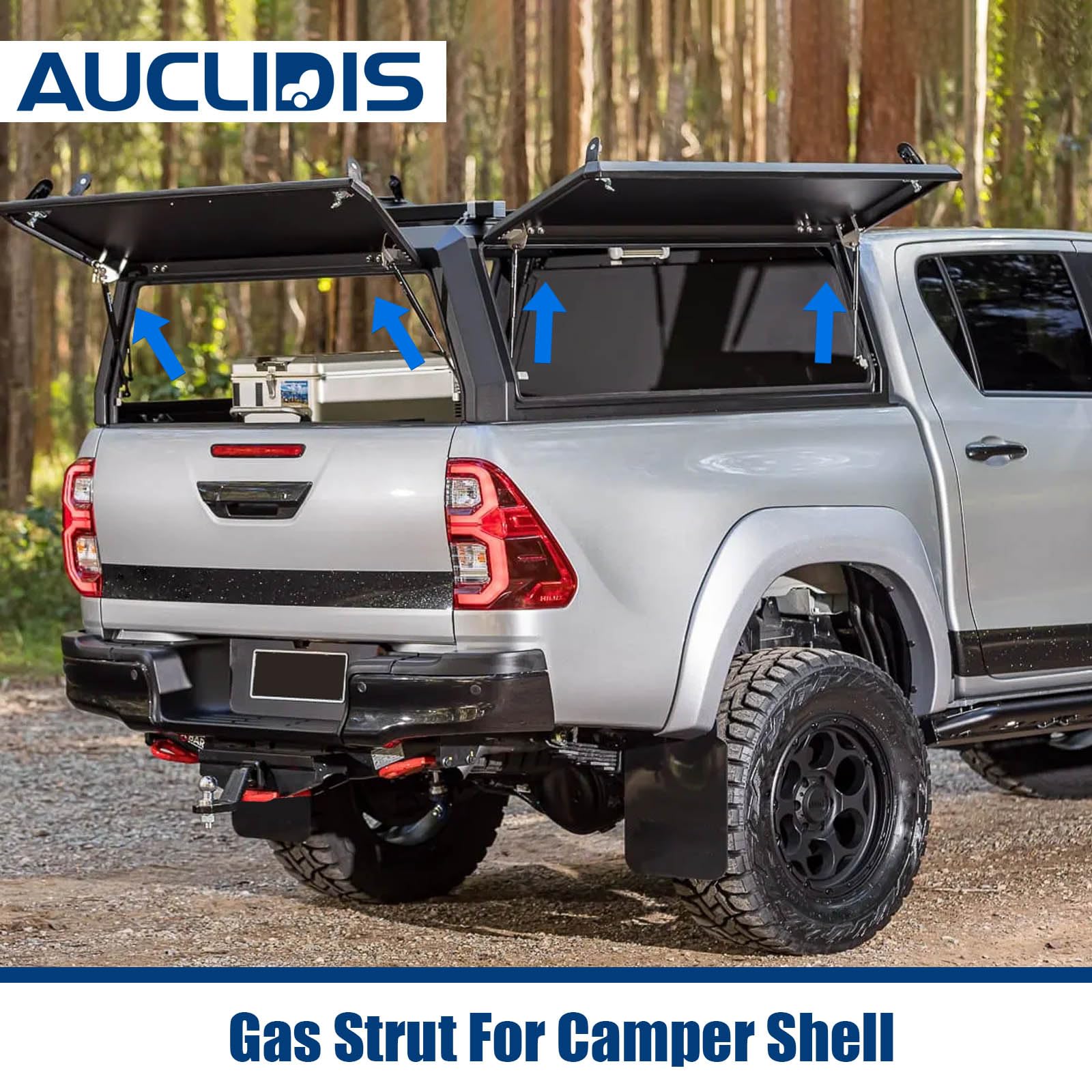 AUCLIDIS 14-inch gas strut extended-length view for easy replacement
