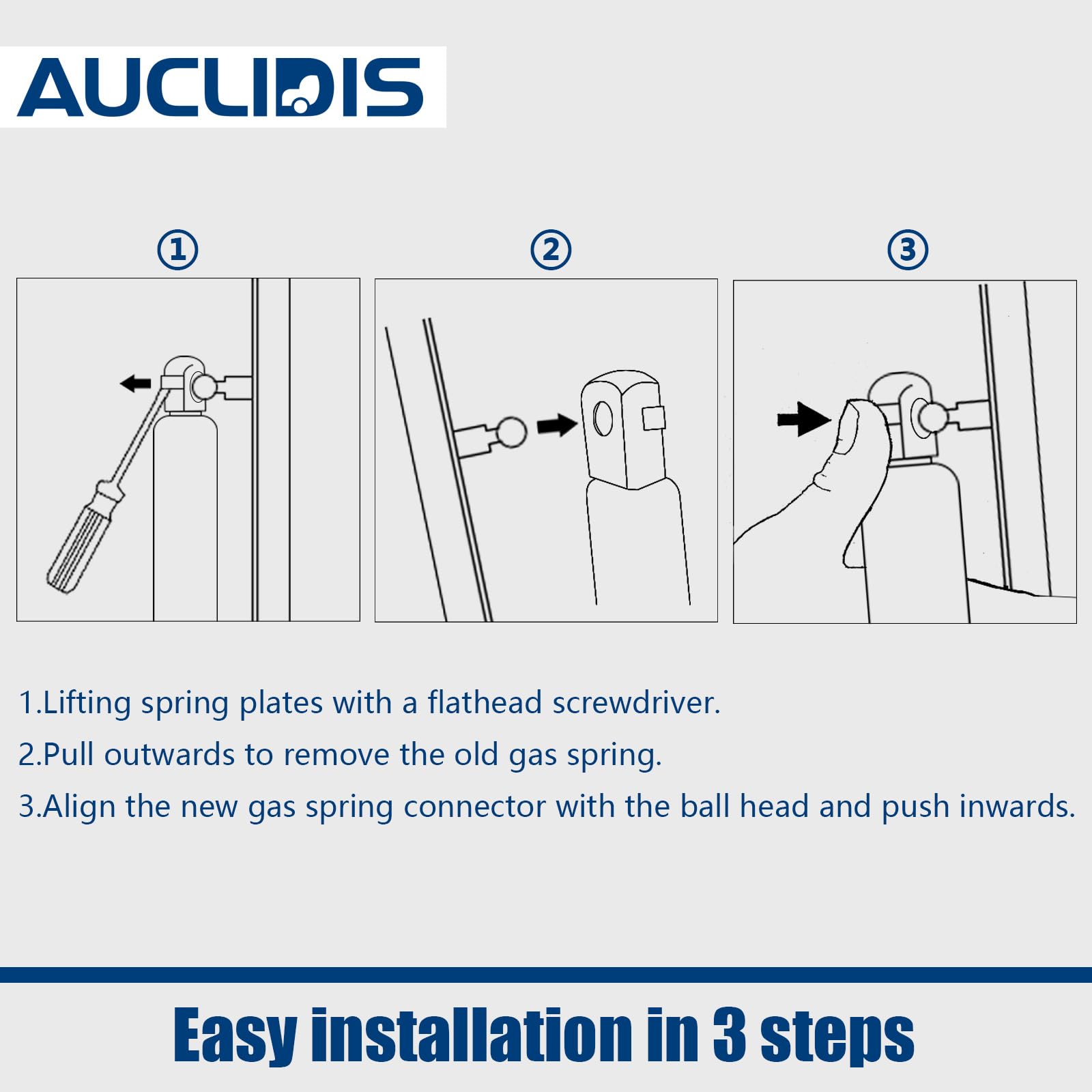 AUCLIDIS camper-shell lift assembly demonstrated for easy setup.
