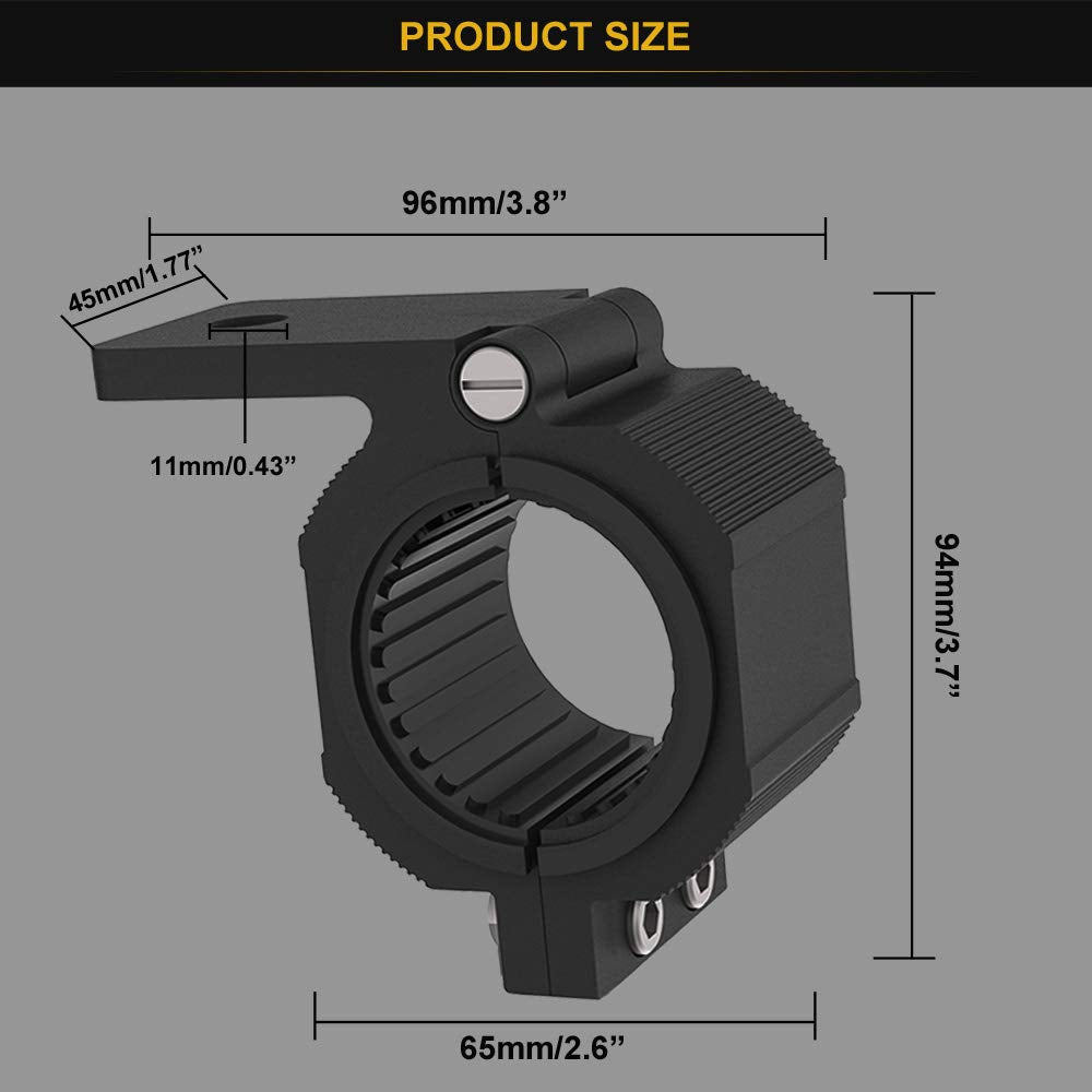 Audak bracket assembly shown on a 2 inch tube for quick setup.