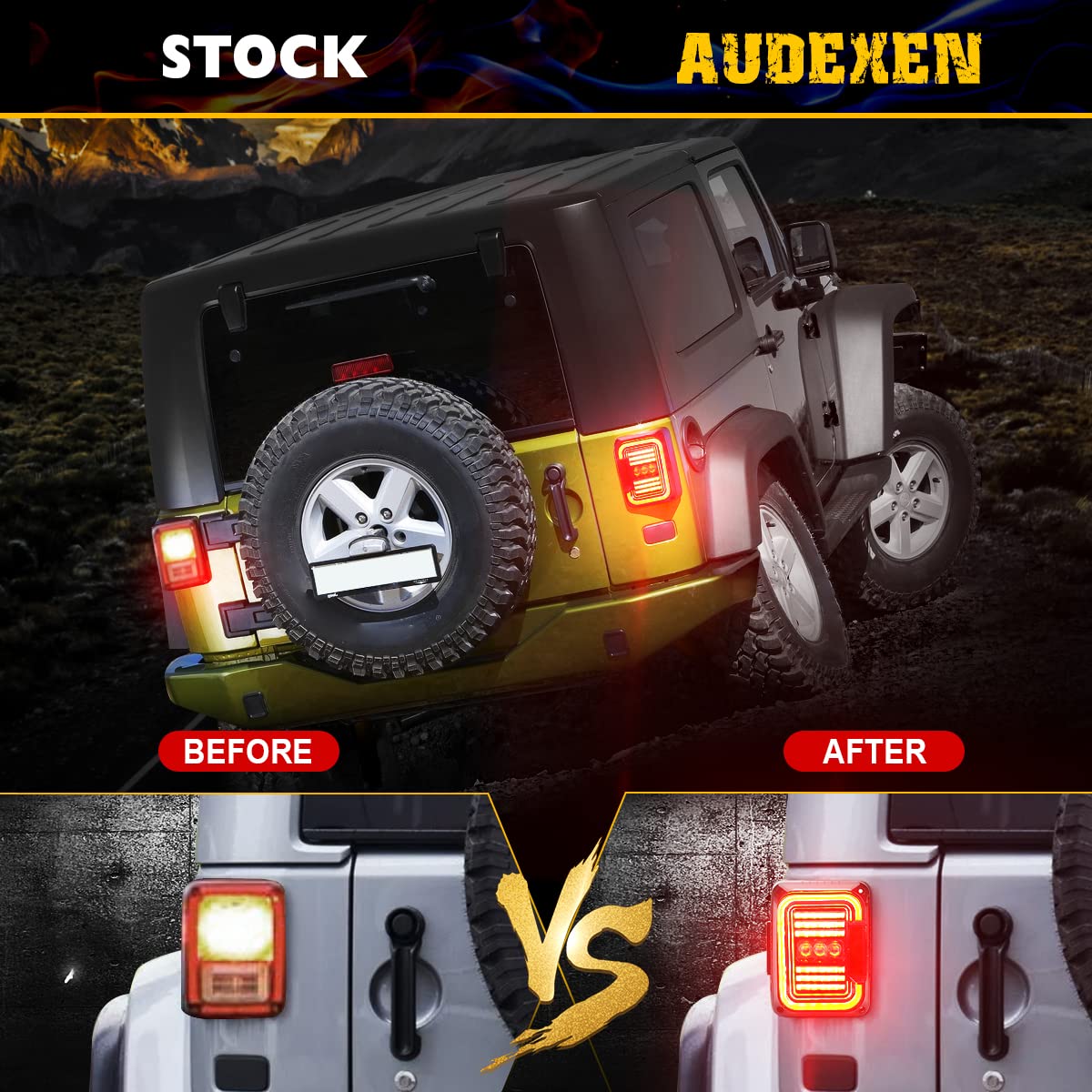 AUDEXEN 20W reverse light illuminates behind the vehicle for parking