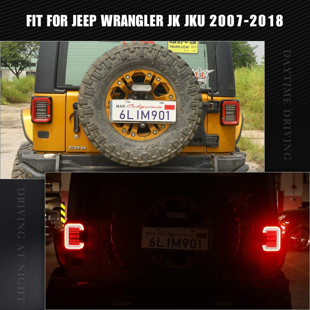 AUDEXEN LED tail lights installed on a Jeep Wrangler for a stylish upgrade.