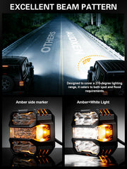 AUDEXEN dual white and amber beams for versatile night driving.