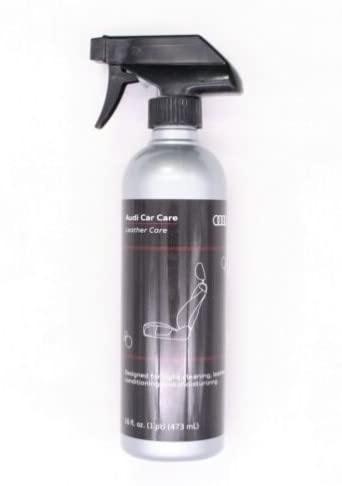 Audi Car Care Leather Cleaner 16oz bottle for restoring leather surfaces and maintaining a showroom feel.