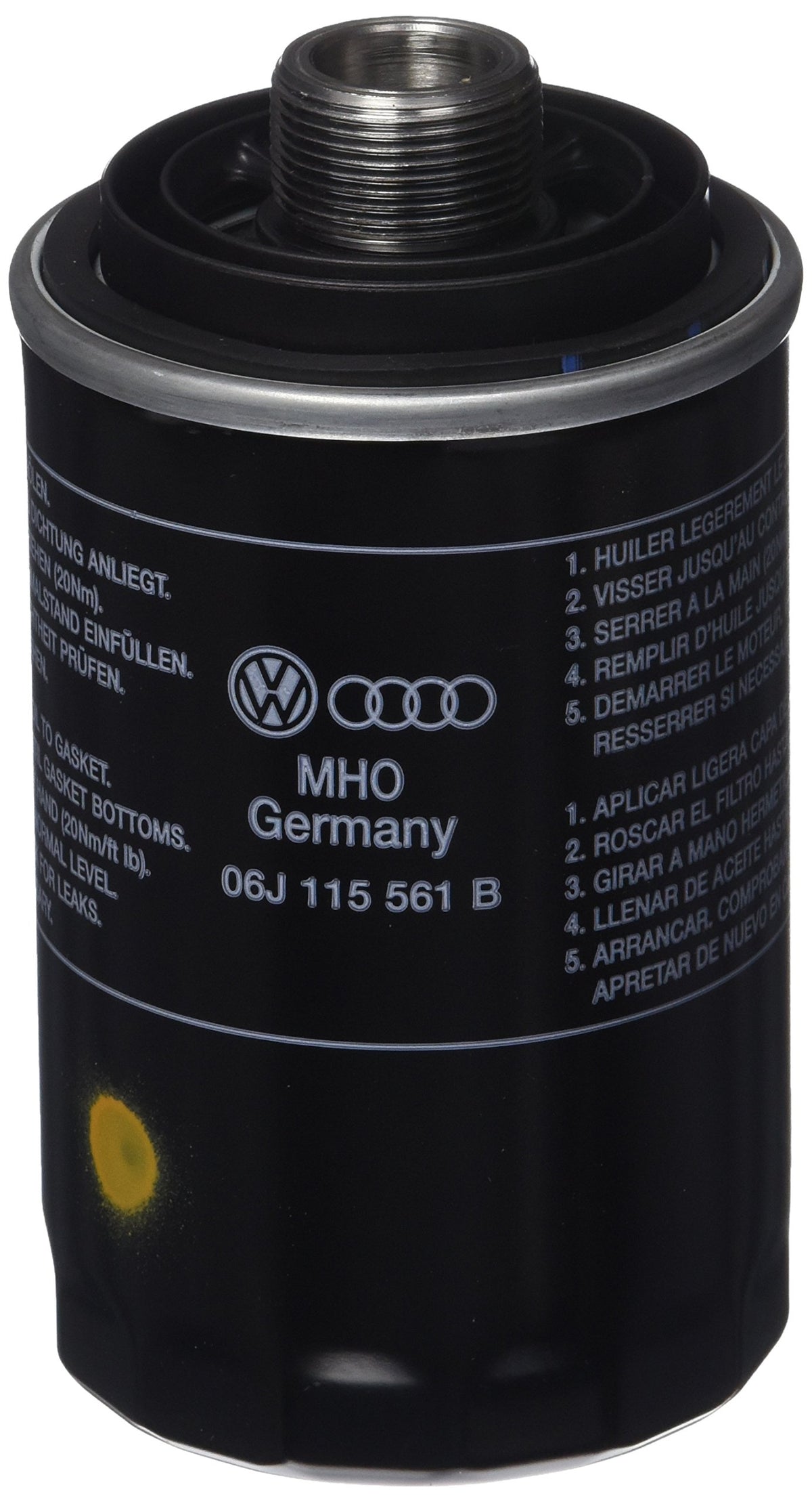 Audi Genuine oil filter 06J115403Q, direct-fit OEM part for engine filtration.
