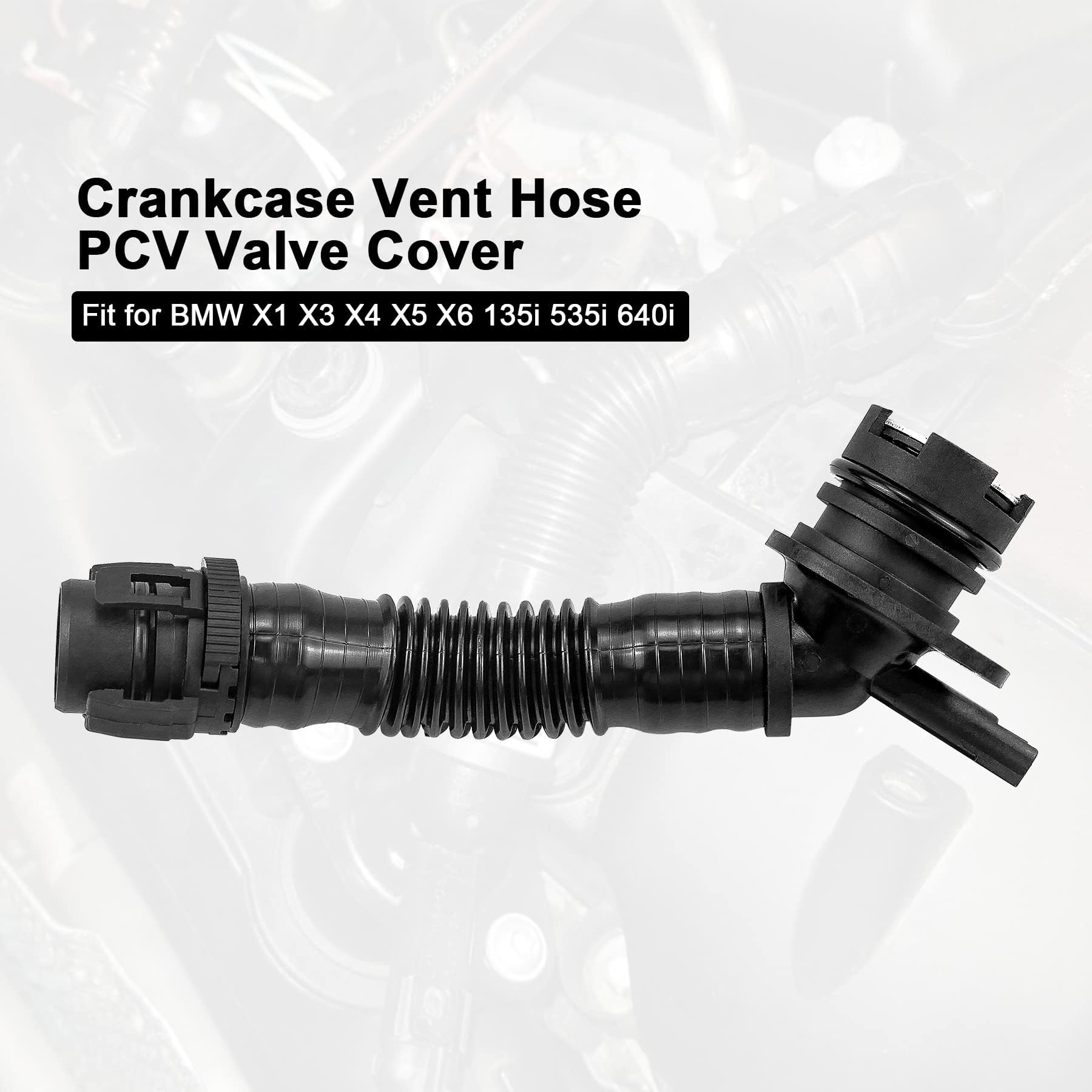 AUGREX vent hose for BMW 535i-640i seamless fit and oil vapor control.