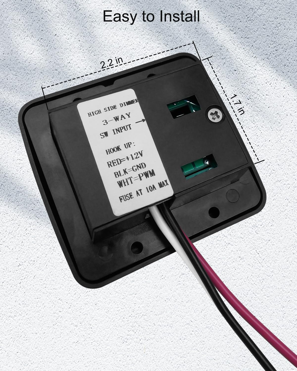 AUGREX easy-install dimmer with wiring guide simplifies setup.