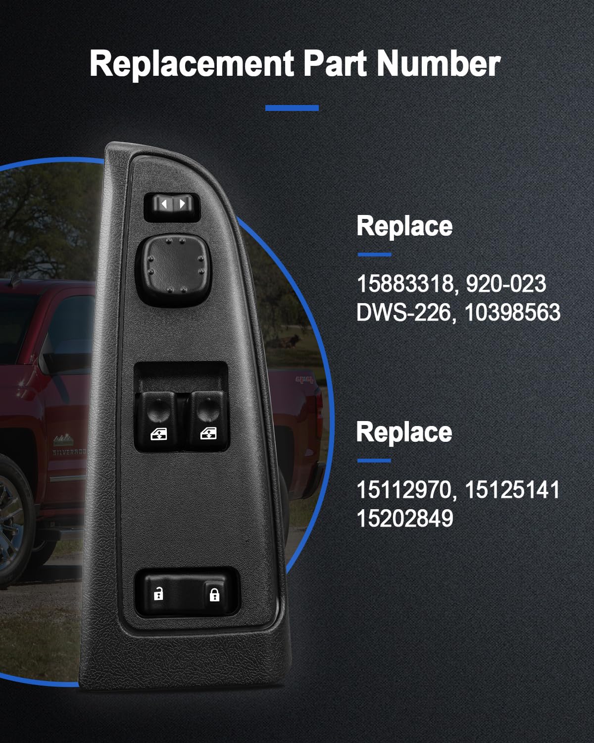 AUGREX window switch bezel closeup in hand showing durable ABS material