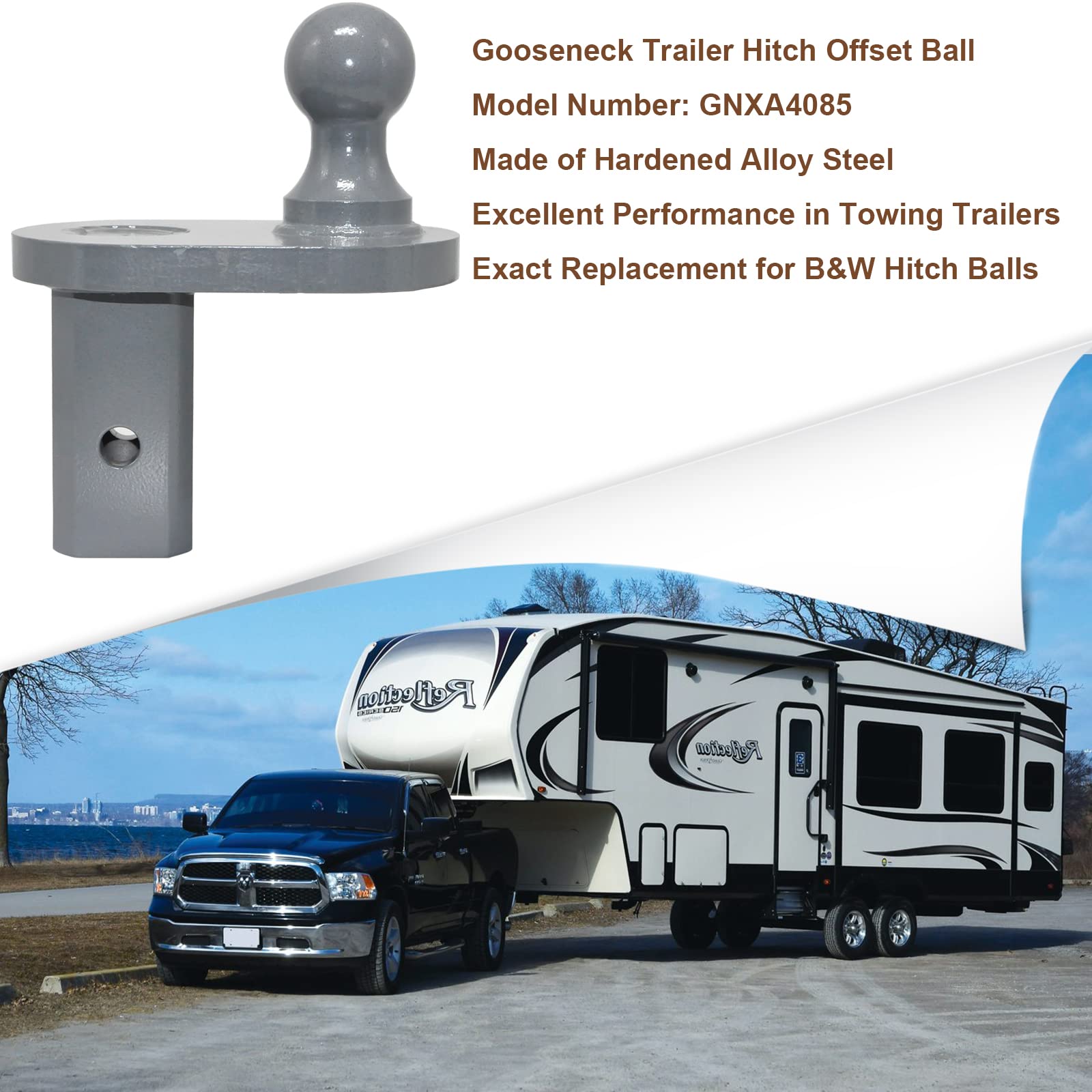 Four-inch offset design improves trailer-to-cab clearance during turns