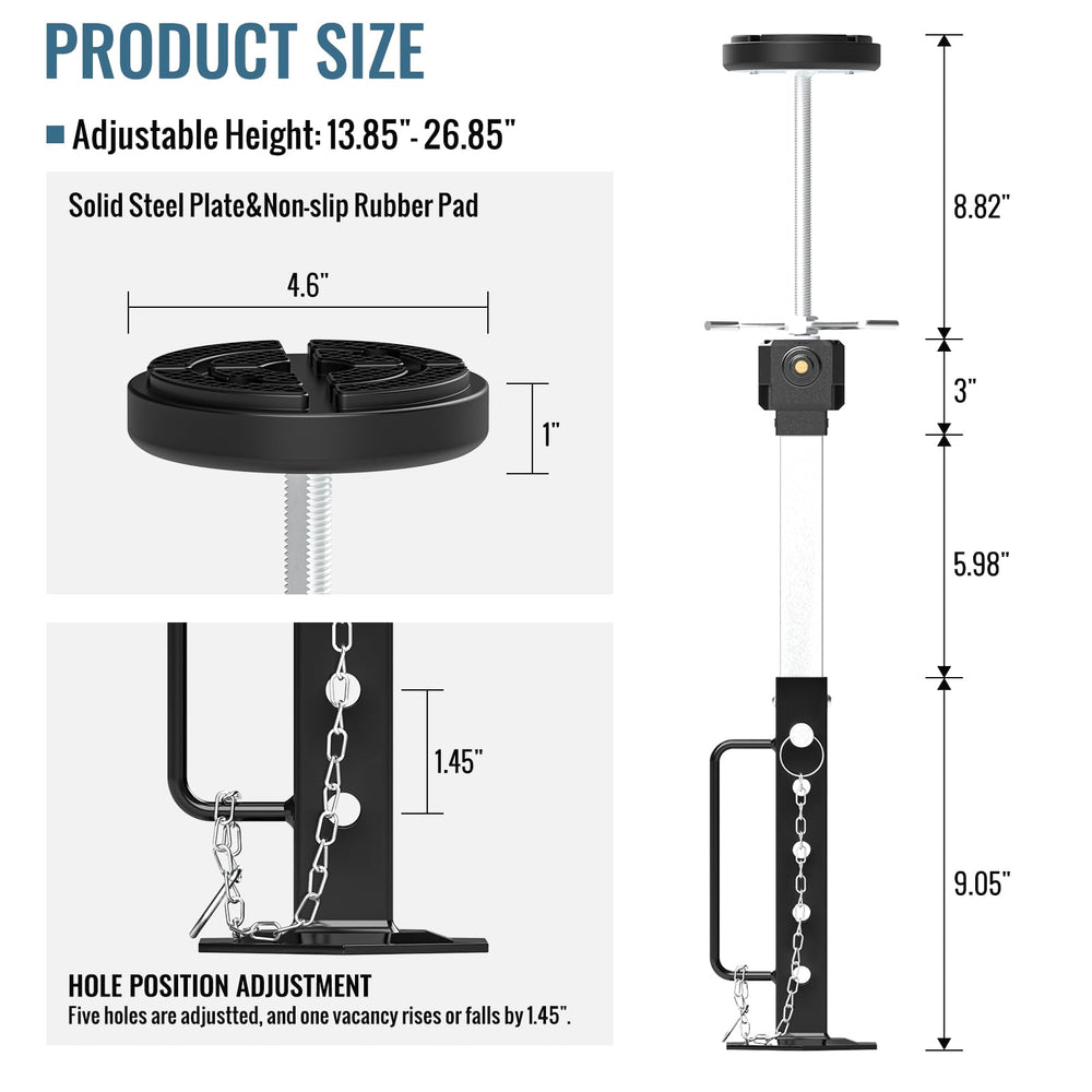 AUH jack with aluminum gear box for enhanced durability during travel