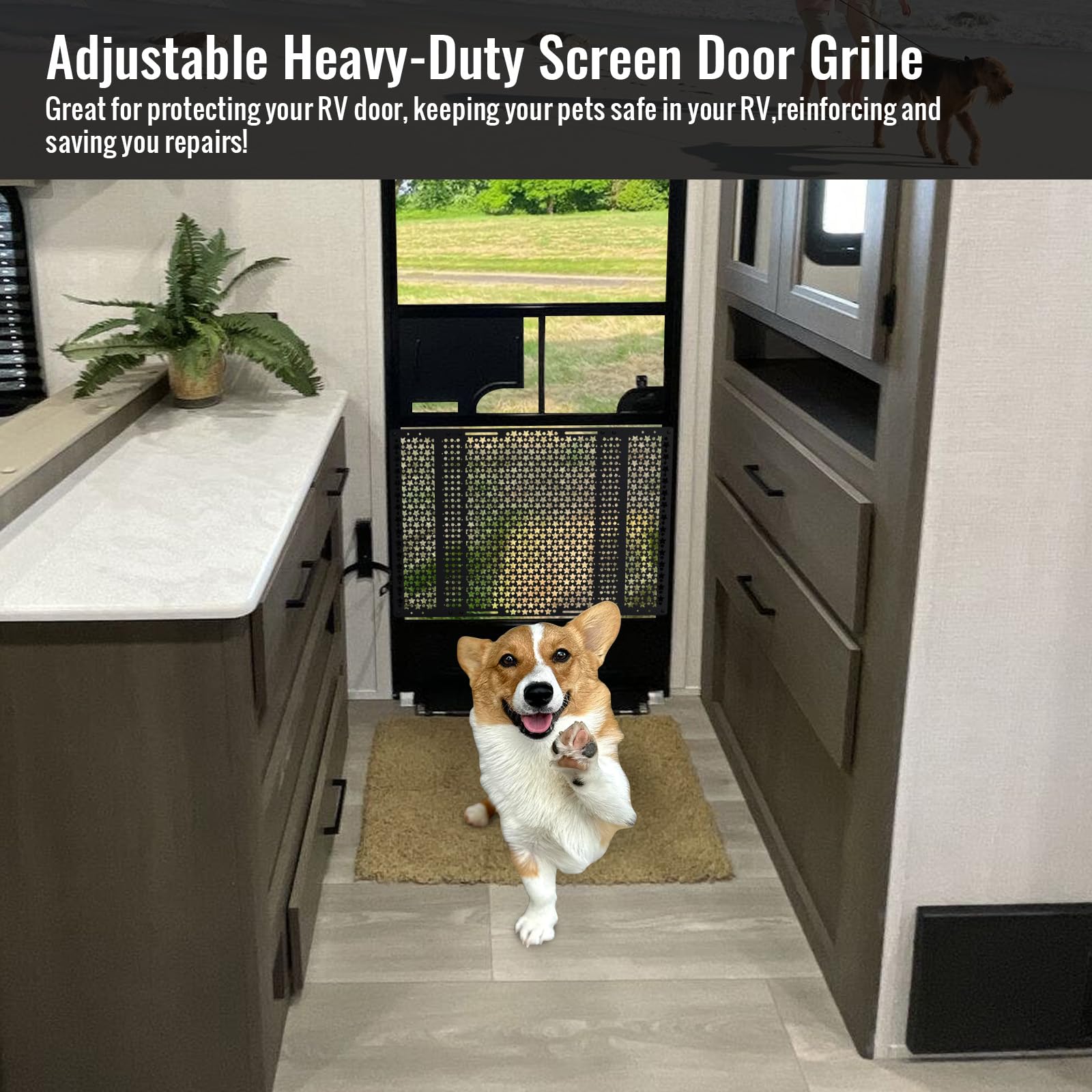 AUH screen door protector holes maintain airflow while keeping pets safe