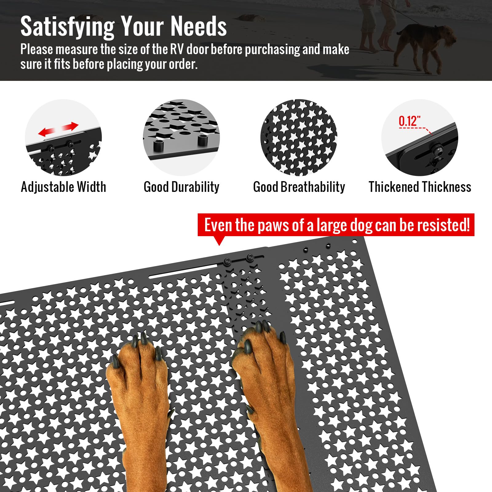 AUH quick-install with included screws for camper screen protection
