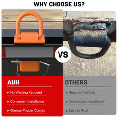 AUH heavy-duty D-ring orange in tough steel construction.