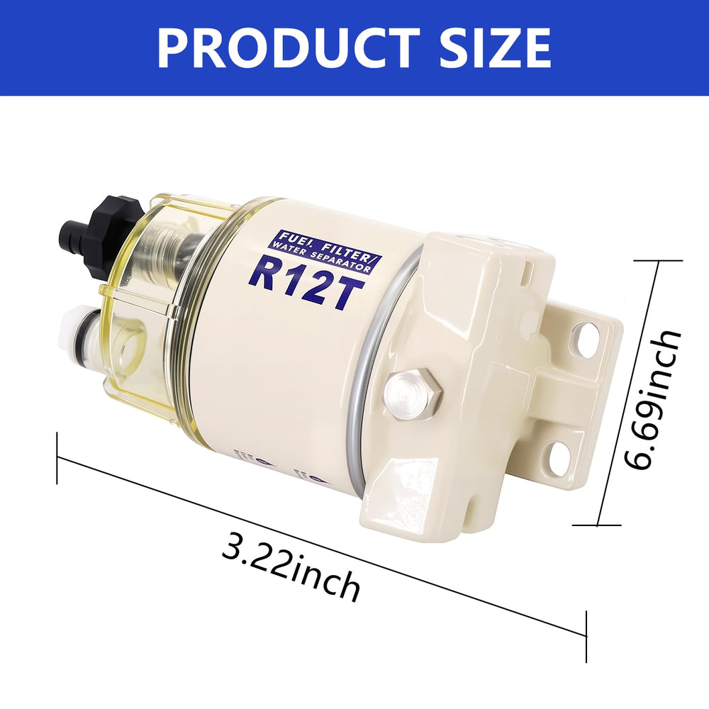 AUIVERED R12T transparent filter cup enables quick drain checks.