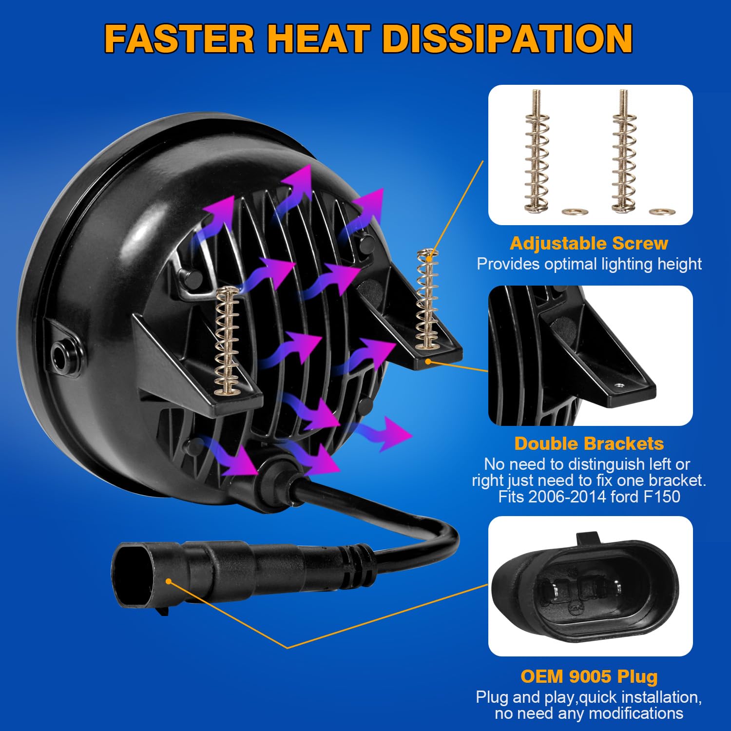 Aukmak F150 fog light plug-and-play for simple installation.