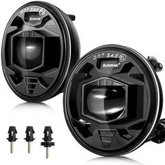 Aukmak LED fog light front angle showing wider illumination for safer night driving