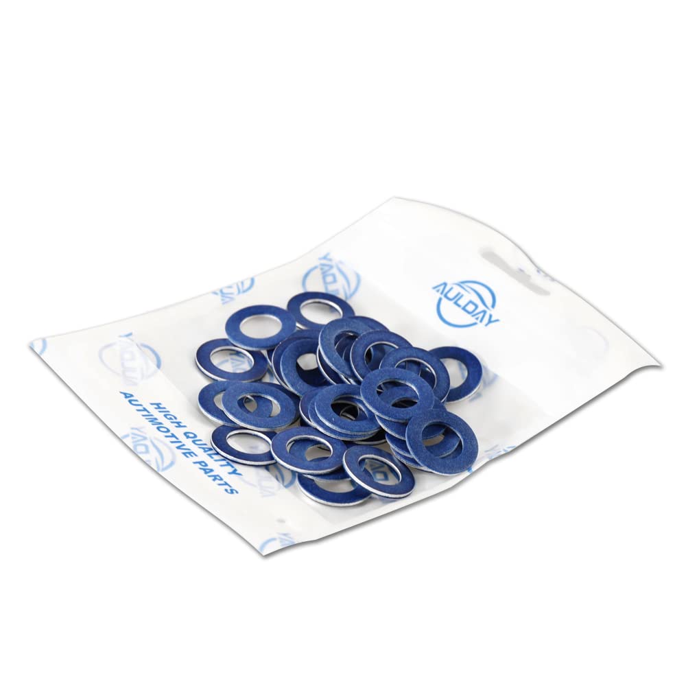 AULDAY 100pcs oil drain plug gaskets pack for quick maintenance