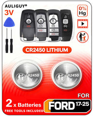 Auliguy Ford key fob CR2450 battery for easy replacement.