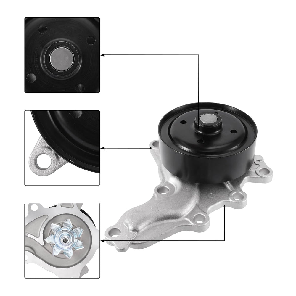 AULINK AW6252 water pump side view showing compact engine fit.