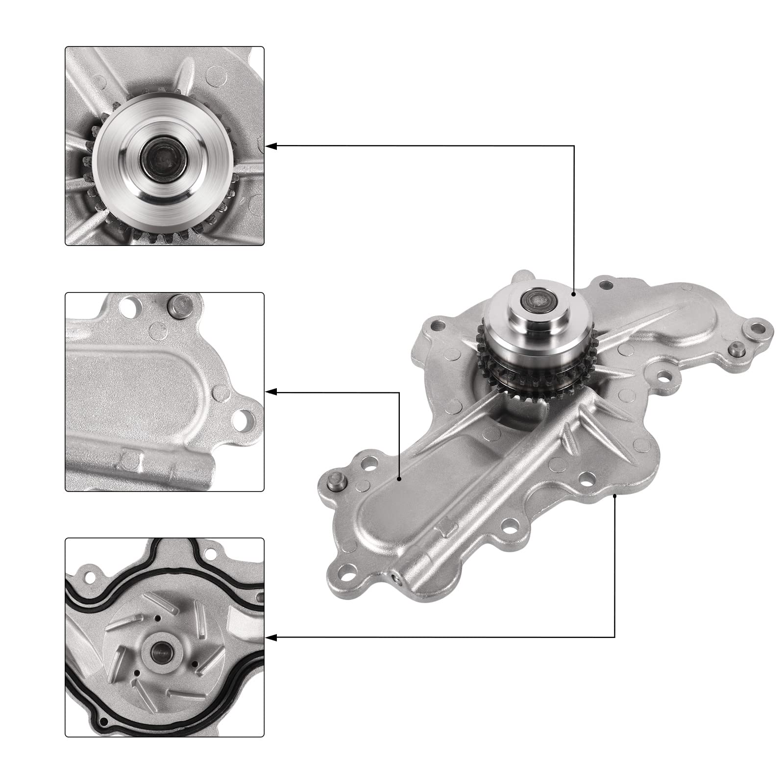 AULINK AW6348 water pump package includes gaskets and seals for easy fit.
