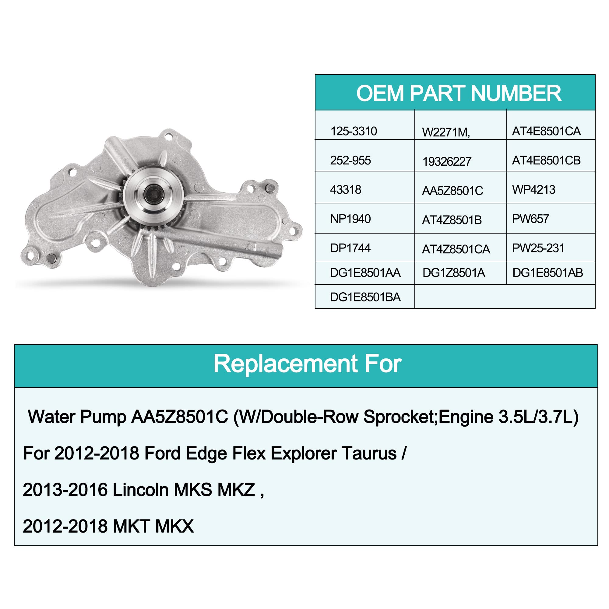 AULINK AW6348 water pump housing with polished finish for corrosion resistance.
