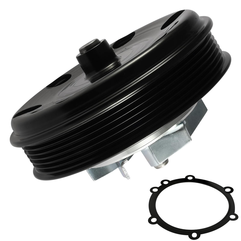 AULINK AW6738 water pump front view shows durable bearings for reliable cooling.