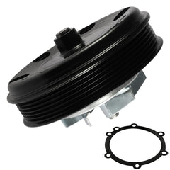 AULINK AW6738 water pump front view shows durable bearings for reliable cooling.