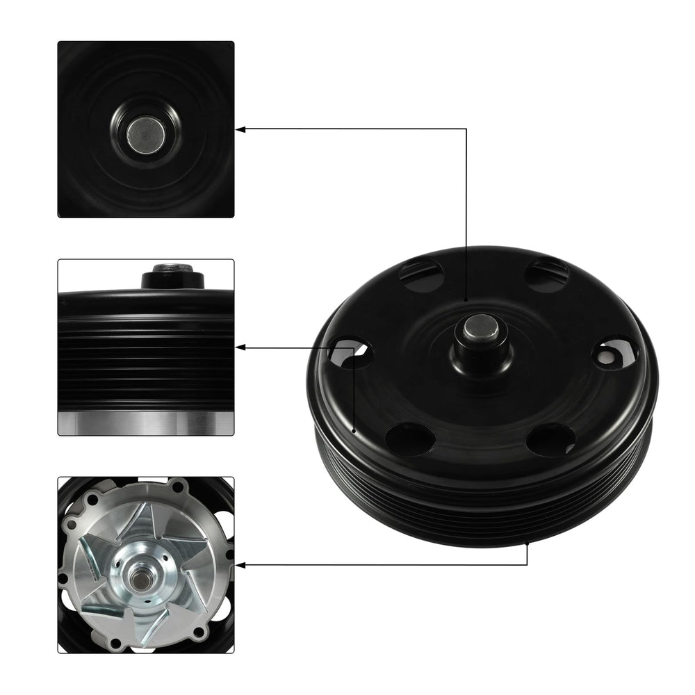 AULINK AW6738 water pump side view highlights rugged housing for high-load use.