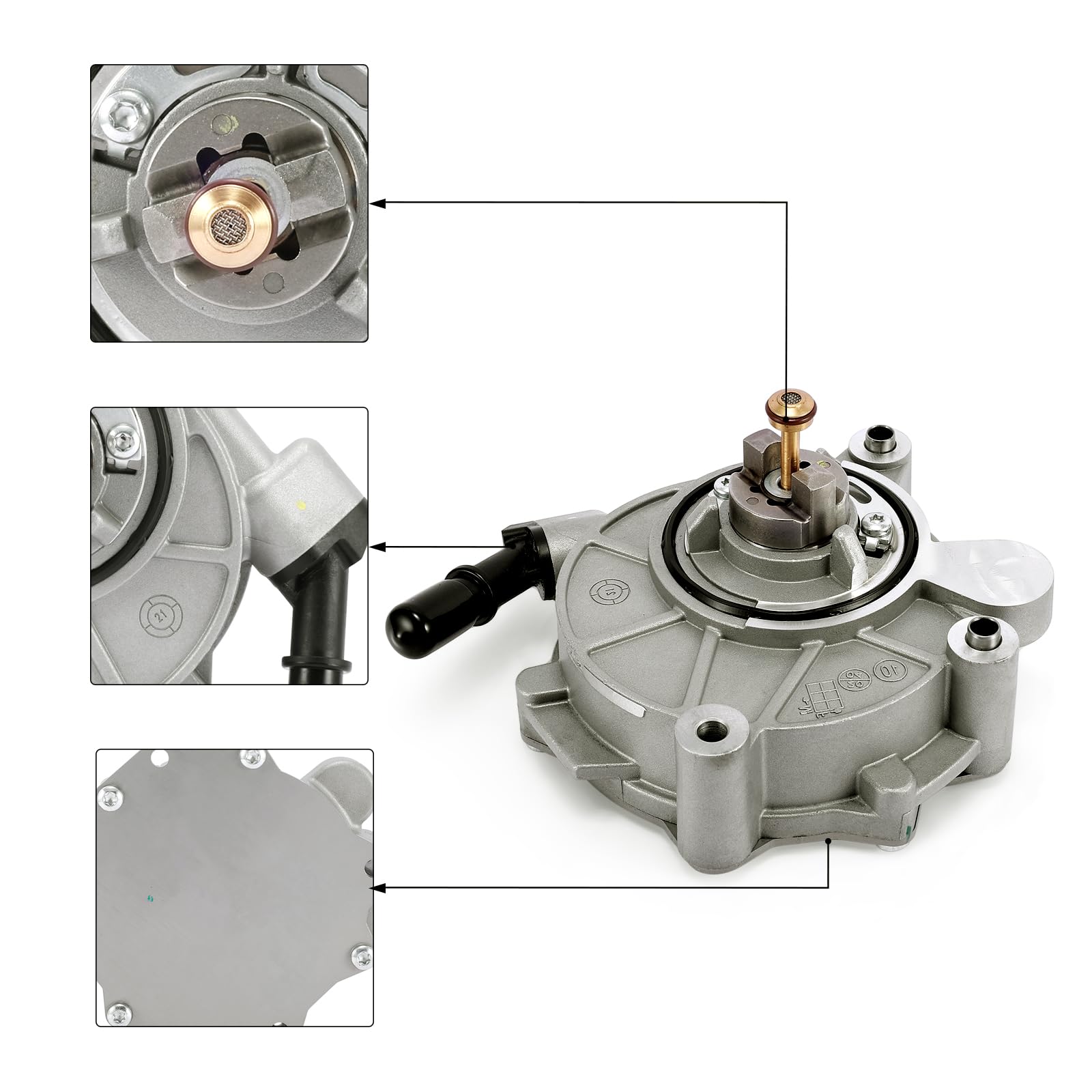 AULINK brake vacuum pump closeup label showing OEM-like fit and part numbers