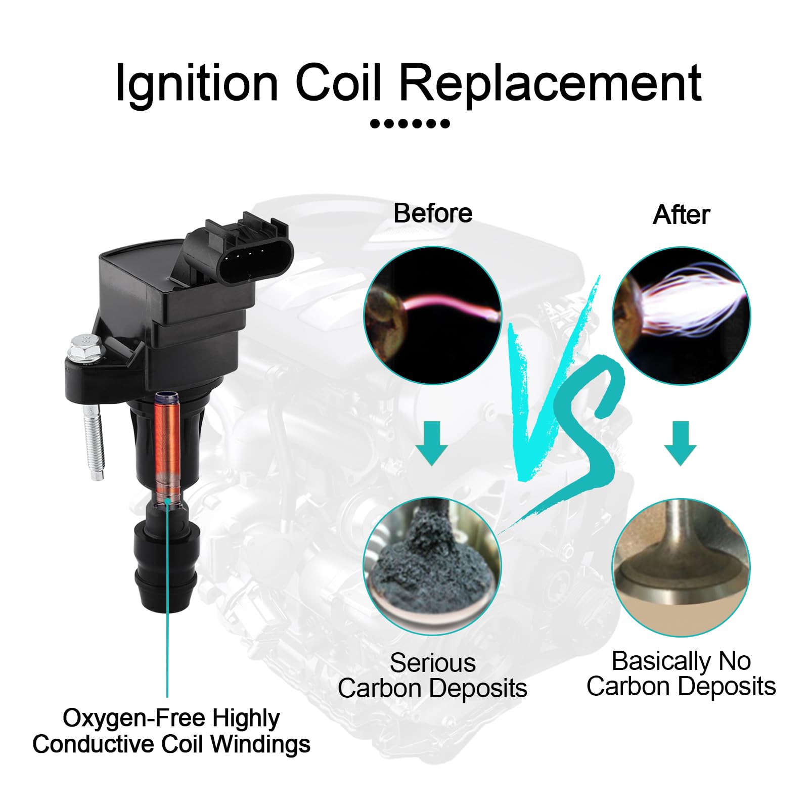 AULINK UF491 coil pack installed in engine bay during service.
