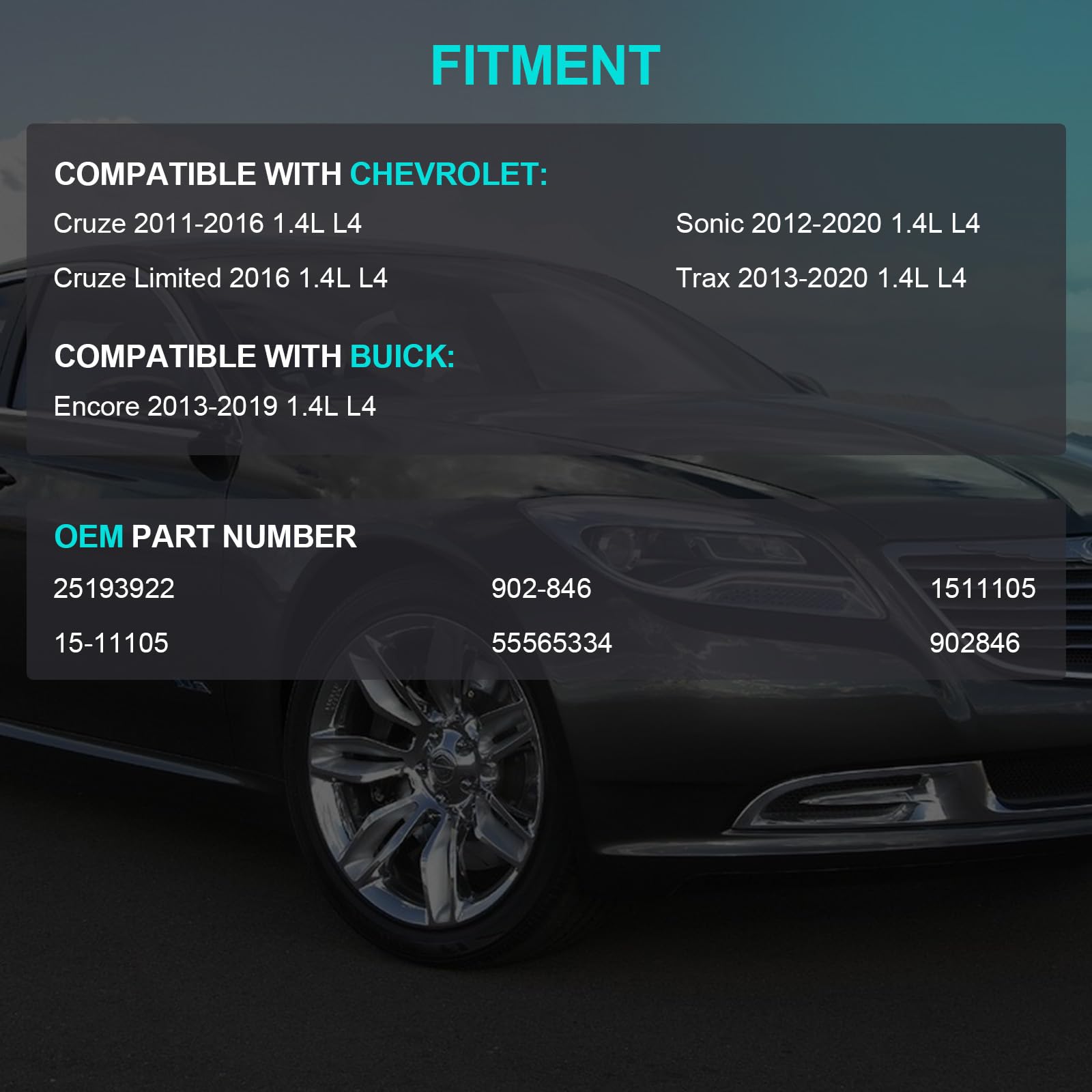 AULINK fitment image highlighting compatibility with Chevy Cruze, Sonic, and Trax models.