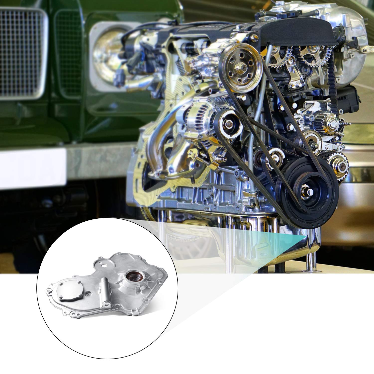 AULINK M349 engine oil pump close-up emphasizes durable build
