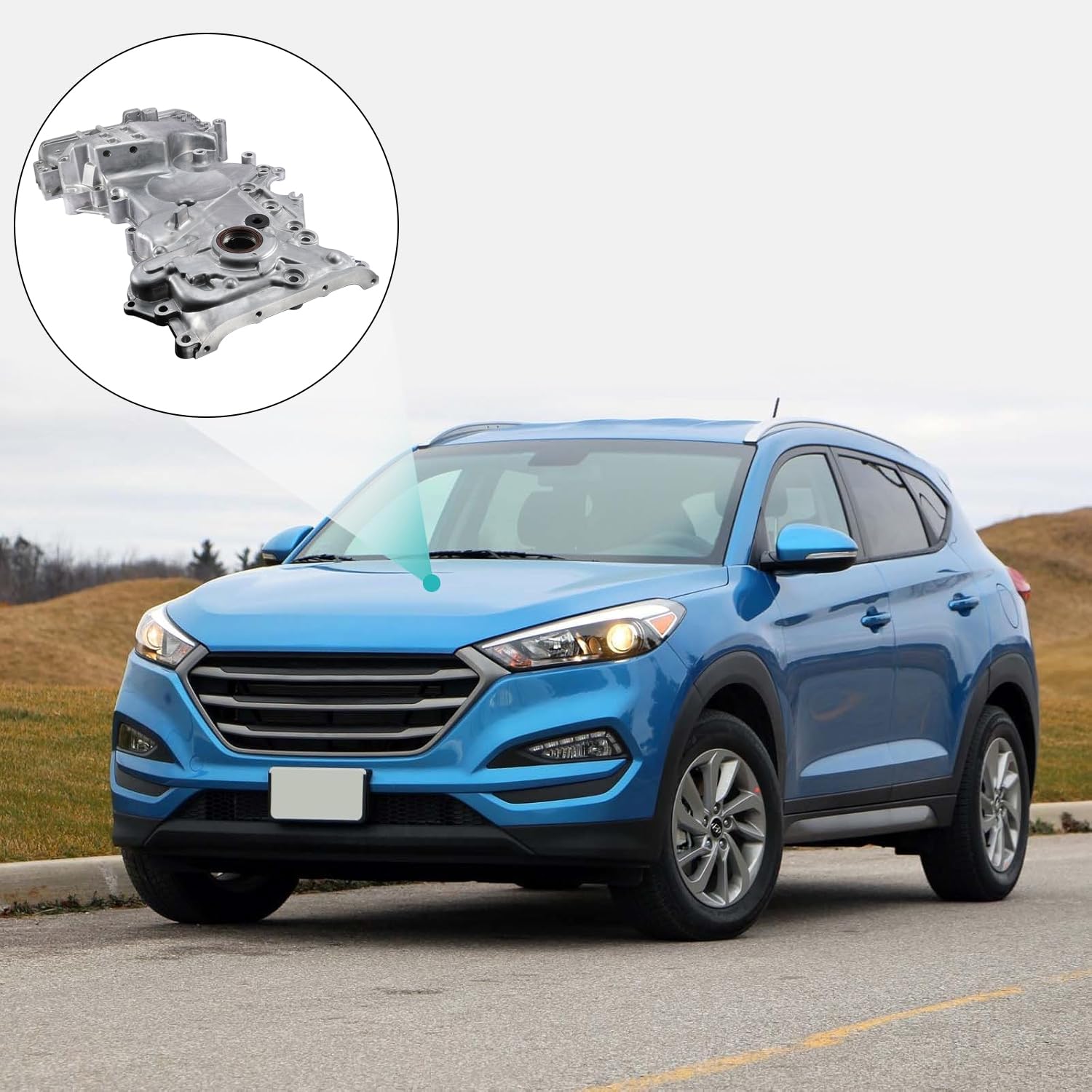AULINK M574 timing chain cover oil pump installation view highlighting easy fit.