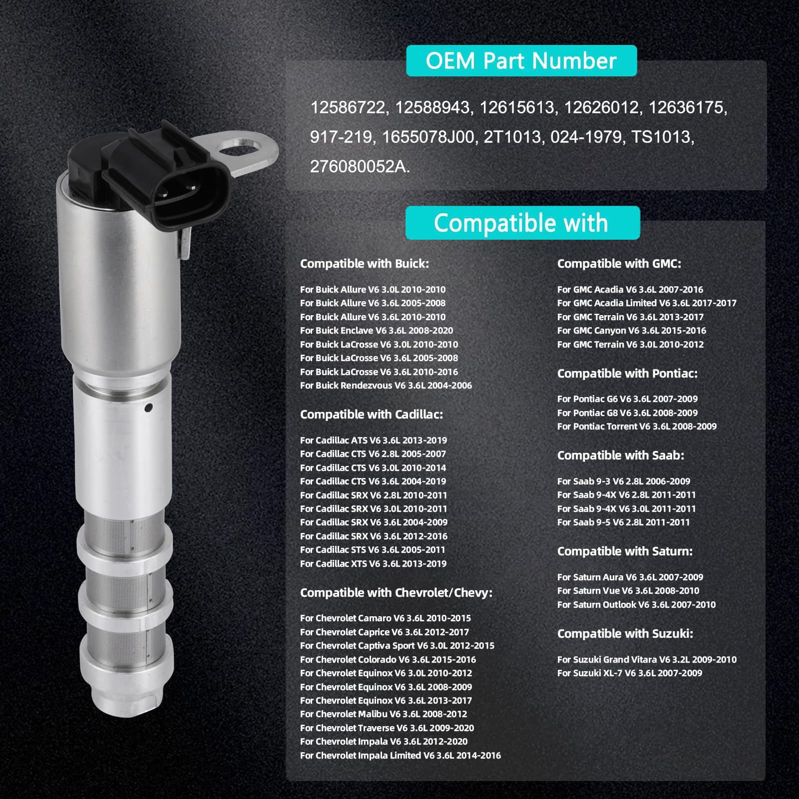 AULINK OCV solenoid label close-up confirms OEM numbers and quality
