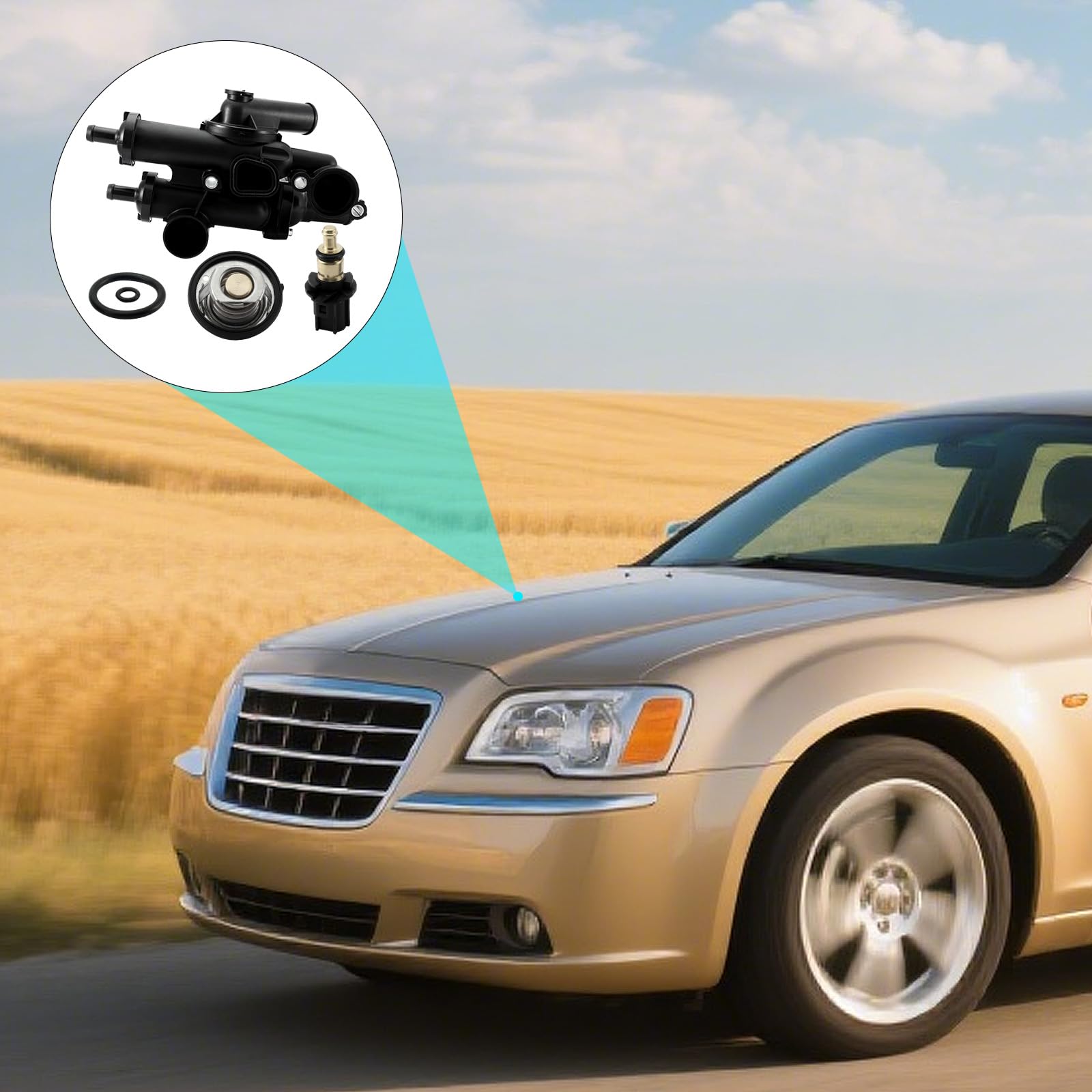 AULINK thermostat housing in use illustrates improved coolant flow management