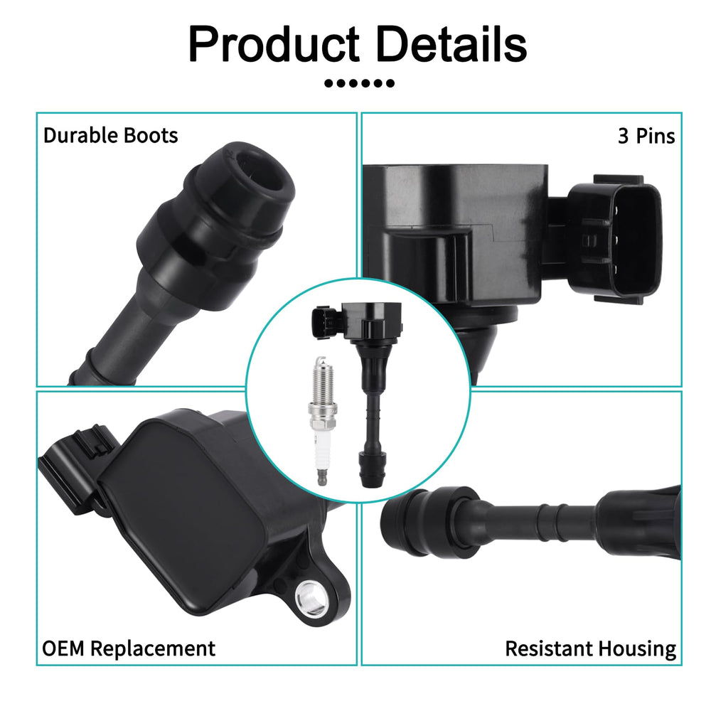 AULINK UF349 ignition coil close-up showing robust housing and precision build.