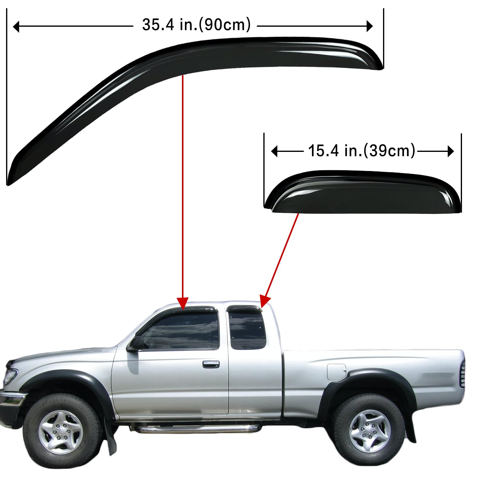 Close-up of Aumivoron acrylic window deflector highlighting durable material