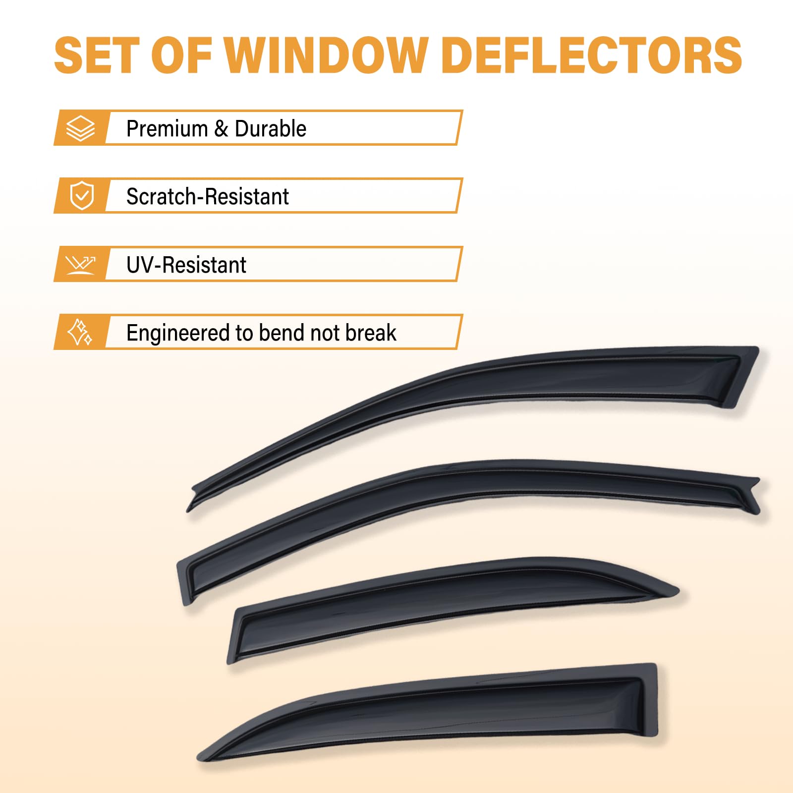Aumivoron Corolla rain guard rear-right protects side windows during showers.