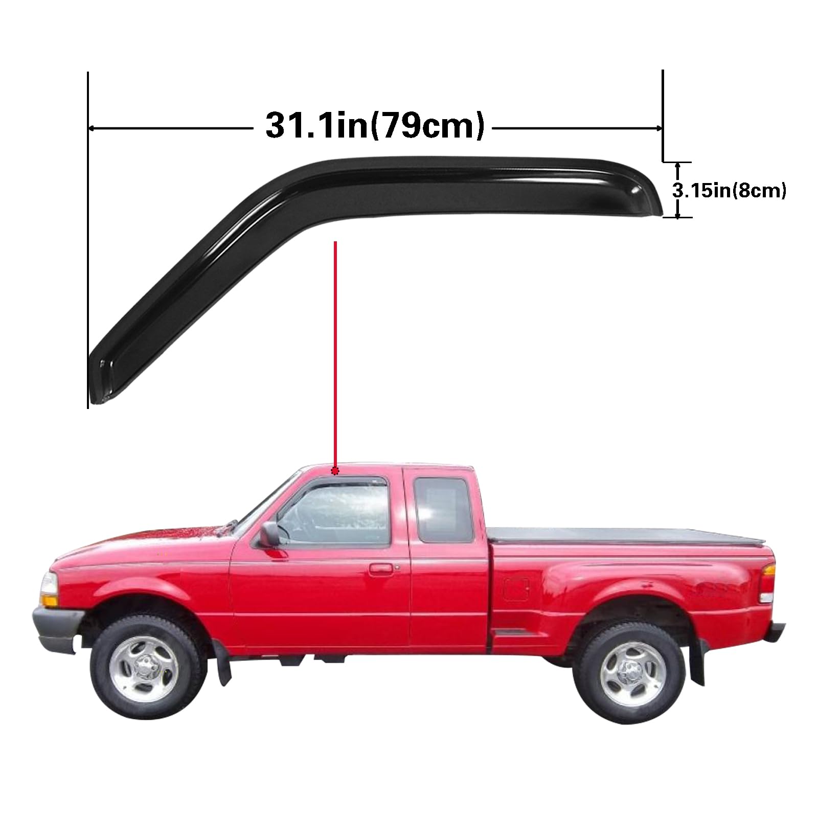 Aumivoron rain guards for Mazda B-Series provide weatherproof airflow.