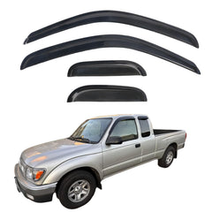Aumivoron rain guards installed on a Tacoma showing weather protection and a sleek low-profile silhouette