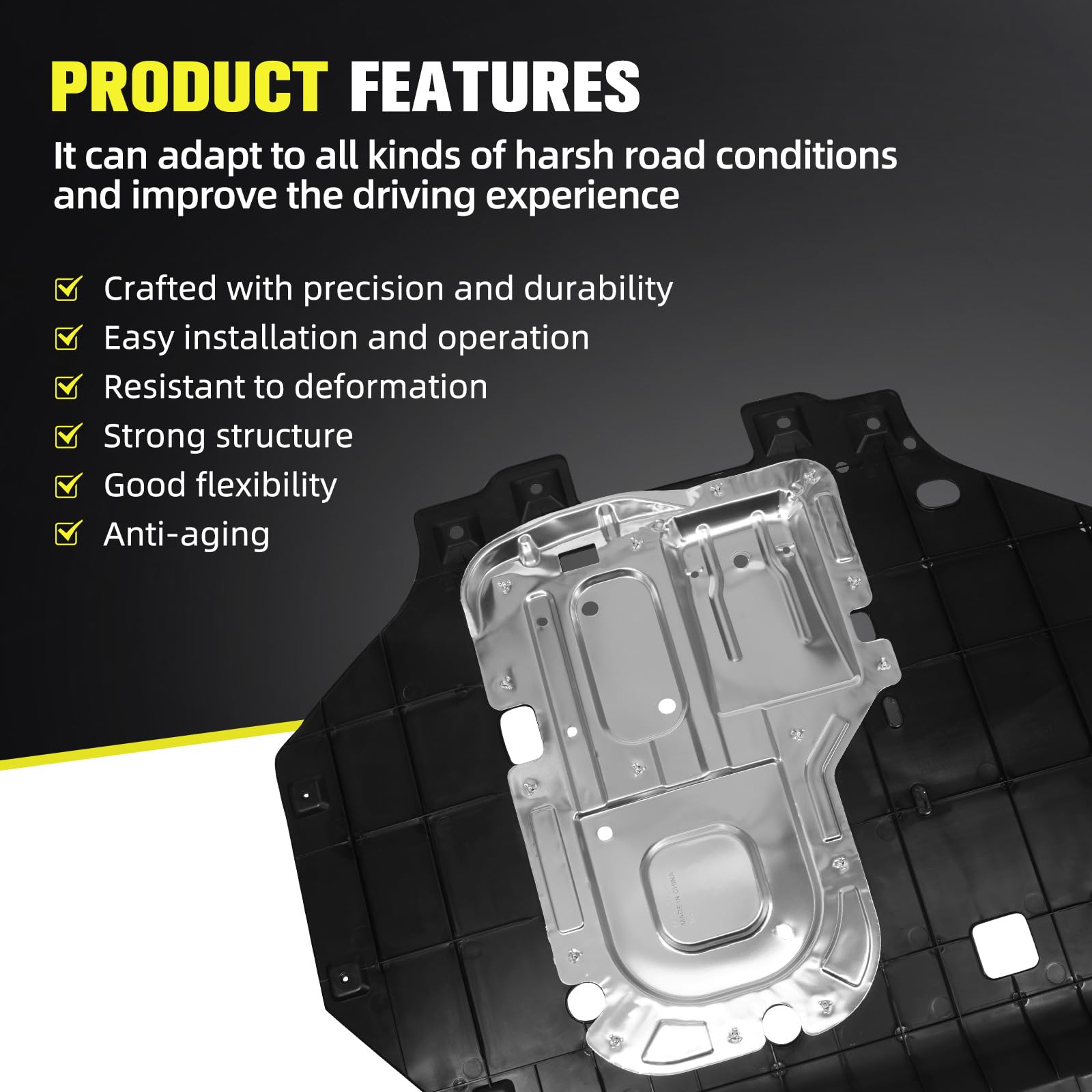 Aumtoni splash guard reduces engine noise during driving