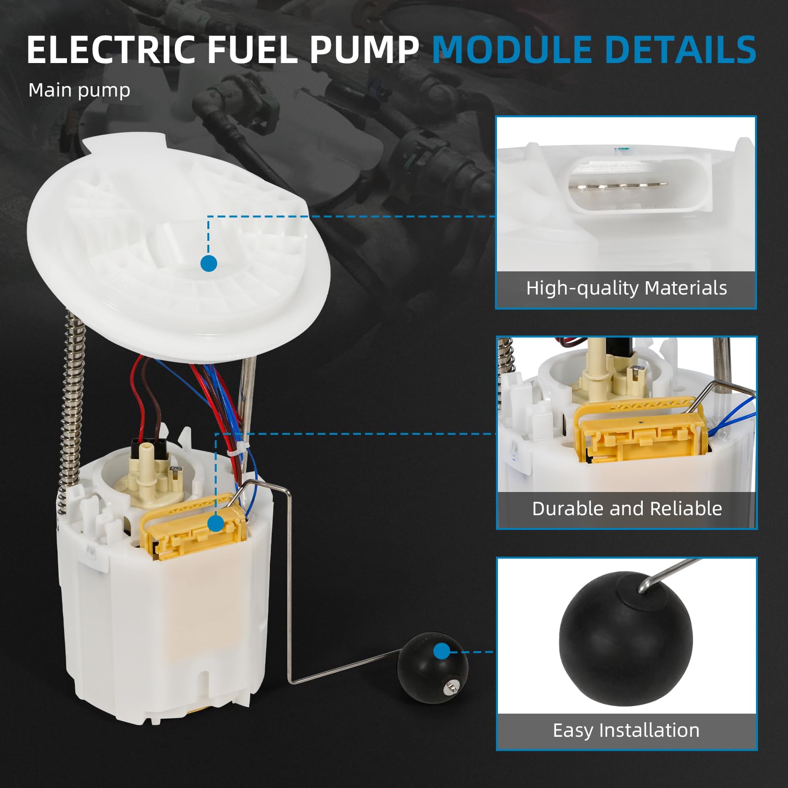 Aumzong fuel pump module side view highlights solid build quality.