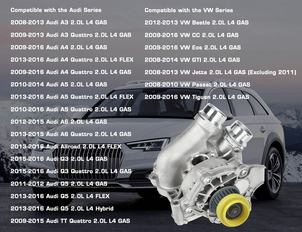 Aumzong compatibility chart showing Audi and VW model matchups for easy checks.