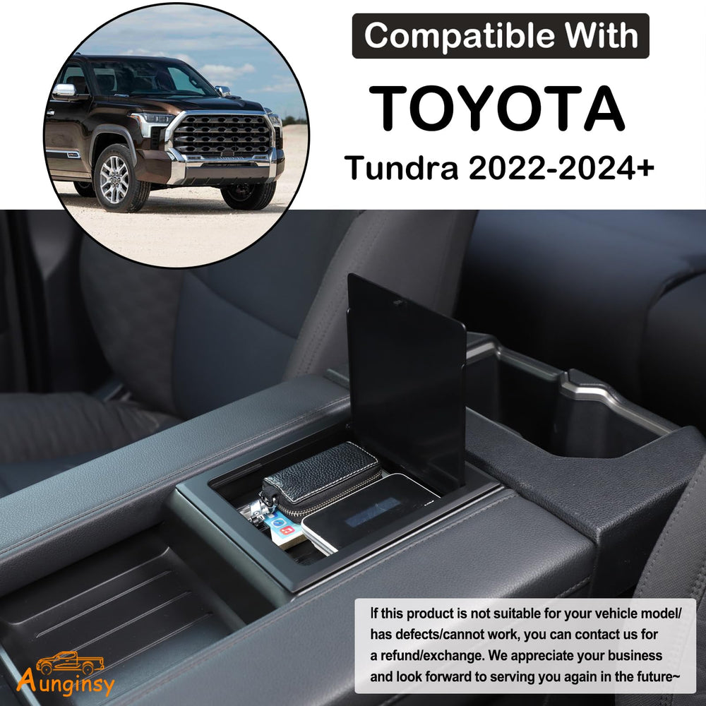 Aunginsy center-console lid in matte black for a durable upgrade