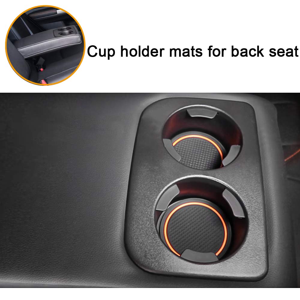 Auovo orange cup console mats keep the center area tidy during daily drives