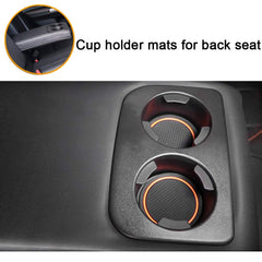 Auovo orange cup console mats keep the center area tidy during daily drives