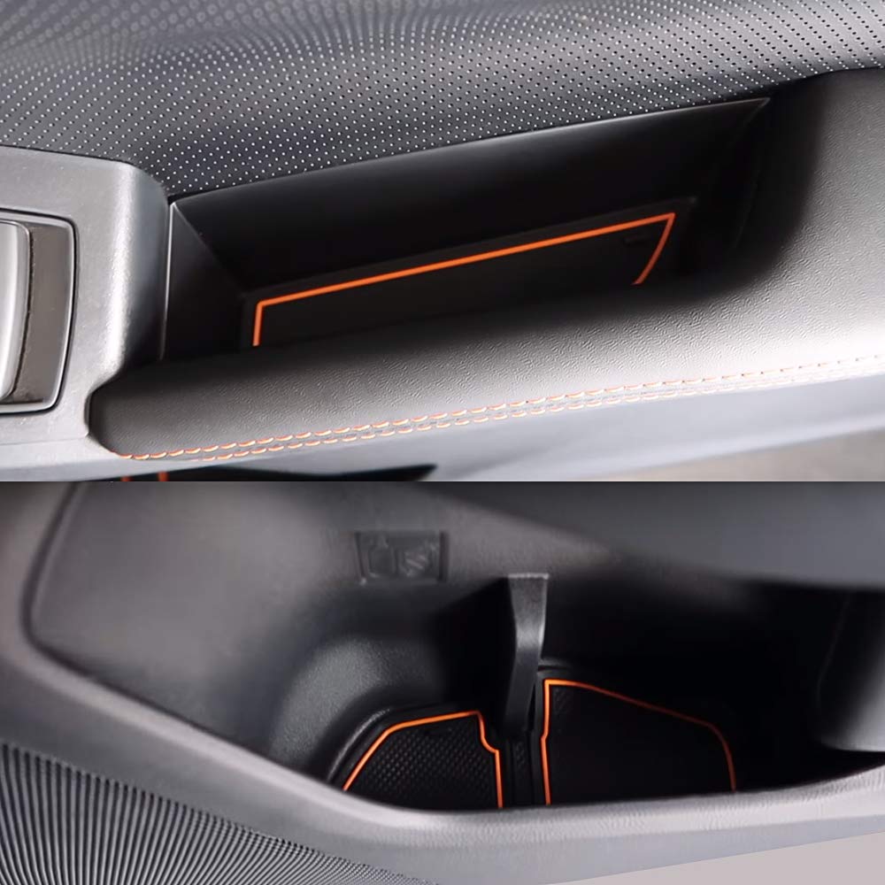 Auovo orange door mats are easy to wipe clean after wet weather