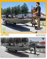 Aupar boat trailer step with handrail bar offers stable support during access